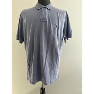 Polo Ralph Lauren 100% Pique Cotton Collared Shirt Slate Blue Size Large SG